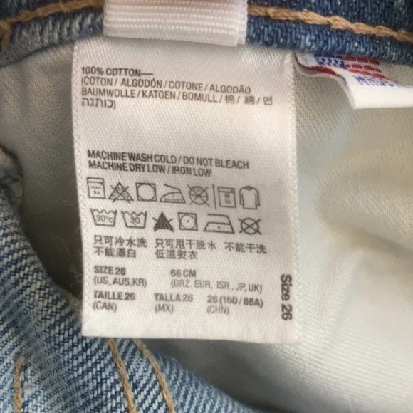 AMERICAN APPAREL HIGH WAISTED LIGHT BLUE DENIM 24” WAIST - Picture 4 of 5